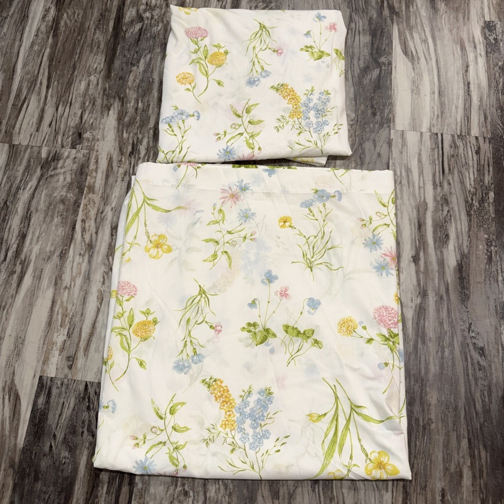 Vintage Springmaid Queen Flat And Fitted Sheet Set Floral Pattern Retro AOP